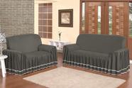 Kit Capa Sofa 2 e 3 Lugares com Babado Dalia