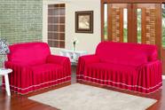 Kit Capa Sofa 2 e 3 Lugares com Babado Dalia