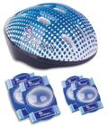 Kit Capacete Azul Com Cotoveleiras E Joelheiras Fenix Fcb0