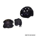 Kit Capacete - Joelheira - Cotoveleira - Infantil Preto - Unitoys