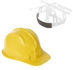Kit capacete plt plastcor polietileno selo inmetro amarelo c.a 31469 + carneira plastcor polietileno