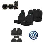 kit capas automotiva para banco em tecido grosso original + tapete e pedal esporte para fox 2003 - kit automotivo