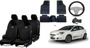 Kit Capas Automotivas Bravo 07-17: Tapete e Volante Reforçados