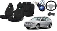 Kit Capas Banco Tecido Proteção Gol 2005-2014 + Capa Volante + Chaveiro VW - Top!