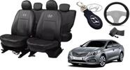 Kit Capas de Couro Hyundai Azera 2018 + Capa de Volante + Chaveiro Hyundai