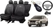 Kit Capas de Couro Hyundai Creta 2018 + Capa de Volante + Chaveiro Hyundai