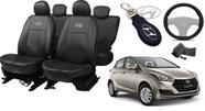 Kit Capas de Couro Hyundai HB20 2015 + Capa de Volante + Chaveiro Hyundai