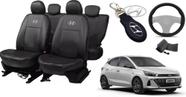 Kit Capas de Couro Hyundai HB20 2023 + Capa de Volante + Chaveiro Hyundai - Aero Print