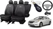 Kit Capas de Couro Hyundai Sonata 2012 + Capa de Volante + Chaveiro Hyundai