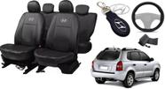 Kit Capas de Couro Hyundai Tucson 2004 + Capa de Volante + Chaveiro Hyundai