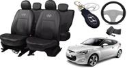 Kit Capas de Couro Hyundai Veloster 2013 + Capa de Volante + Chaveiro Hyundai