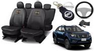 Kit Capas de Couro Nissan Frontier 2020 + Capa de Volante + Chaveiro Nissan - Aero Print