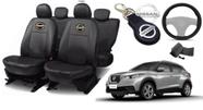 Kit Capas de Couro Nissan Kicks 2018 + Capa de Volante + Chaveiro Nissan