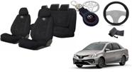 Kit Capas Personalizado Estofado Capas Tecido Etios 16-22 + Volante + Chaveiro