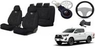 Kit Capas Personalizado Estofado Hilux 2019-24 + Volante + Chaveiro