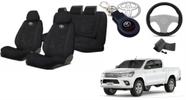 Kit Capas Personalizado Tecido Assentos Hilux 2013-16 + Volante + Chaveiro