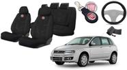 Kit Capas Tecido Banco Stilo 2002 a 2010 + Capa Volante + Chaveiro Fiat