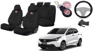 Kit Capas Tecido + Capa de Volante + Chaveiro Fiat Argo 2018-2020 - Detalhes Premium