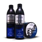 Kit Capilar Masculino For Men Shampoo, Condicionador + Pasta Fixadora Goma Fix