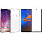 Kit Capinha Antichoque e Pelicula Vidro 3D Preta Moto E6 Plus