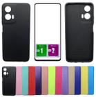 Kit Capinha Capa Aveludada Para Moto G35 + Pelicula Vidro 3d