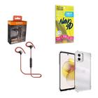 Kit Capinha Moto G73 + Fone De Ouvido Sem Fio + Película 3D