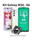 Kit Capinha + Película 9D de Cerâmica + Suporte Anel para Celular Samsung Galaxy M34 5G