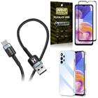 Kit Capinha Samsung A23 4G + Cabo Tipo C HS302 + Película Vidro 3D