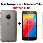 Kit Capinha Transparente Anti-Impacto e Película de vidro comum Moto C Plus