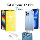 Kit Capinha Transparente + Película de Cerâmica Fosca + Película Câmera + Cabo IOS/USB para Iphone 12 Pro - HUANG