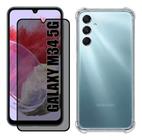 Kit Capinha Transparente + Película de Cerâmica Fosca Privacidade para Samsung Galaxy M34