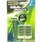 Kit Carga Gillette Mach3 Sensitive 9 Cartuchos E Barbeador