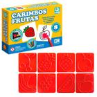 Kit Carimbo Infantil Com 8 Peças De Frutas + 6 Giz De Cera - NIG Brinquedos