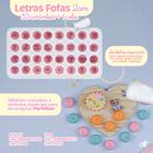 Kit Carimbos Letras Fofas 2cm Rosa Bebê - Blue Star