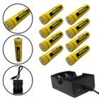 Kit Carregador 2 Carga + 8 Cargas 9800 mAh 3.7V P/ Lanternas - JWS