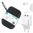 Kit carregador 2 usb 3.4a com cabo lightning iphone + estojo sumexr - sx-f18-i6