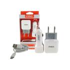 Kit Carregador 3 em 1 Micro V8 2 Porta USB Lelong LE-221V