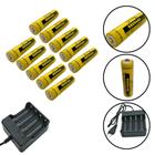 Kit Carregador 4 Carga + 10 Cargas 9800mAh 3.7V P/ Lanternas