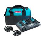 Kit Carregador Duplo 2 Baterias 18V 3Ah DC18RD + BL1830B Makita 110V