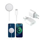 Kit Carregador Magnético Magsafe Indução e Fonte 20w Compativel com iPhone 11 12 13 Pro Max