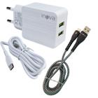 Kit Carregador Micro Usb 20W Cabo Removível 91Cm Bivolt