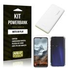 Kit Carregador Portátil 10K Tipo C Moto G8 Play + Capa Anti Impacto + Película Vidro - Armyshield