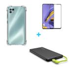 Kit Carregador Portátil Motorola Moto G50 5G + Capa + Película De Vidro 3D