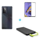 Kit Carregador Portátil Samsung Galaxy A52 + Capa + Película De Vidro 3D