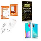 Kit Carregador Turbo 20W + Capinha Samsung A52 + Película de Vidro 3D