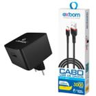 Kit Carregador Turbo compatível com Samsung Galaxy S23 FE - Cabo USB C e Fonte - LEHMOX