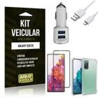 Kit Carregador Veicular Tipo C Galaxy S20 FE + Capa Anti Impacto + Película Vidro 3D - Armyshield