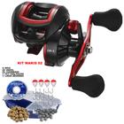 Kit Carretilha 19 Rolamentos com 46 Itens Pesca e Estojo