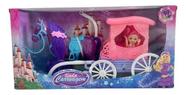 Kit Carruagem Real Para Princesa Rosa Com Cavalo Infantil