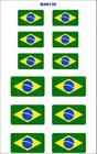 Kit Cartela 12 Adesivos Bandeira Do Brasil Resinado